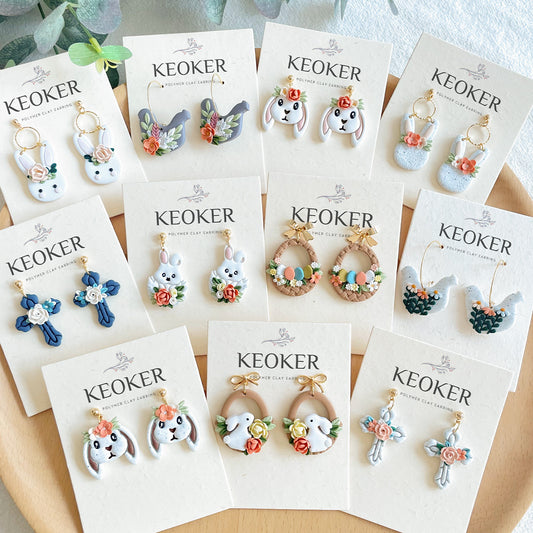 KEOKER Easter Polymer Clay Earrings
