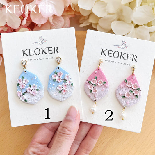 KEOKER Cherry blossoms Polymer Clay Earrings