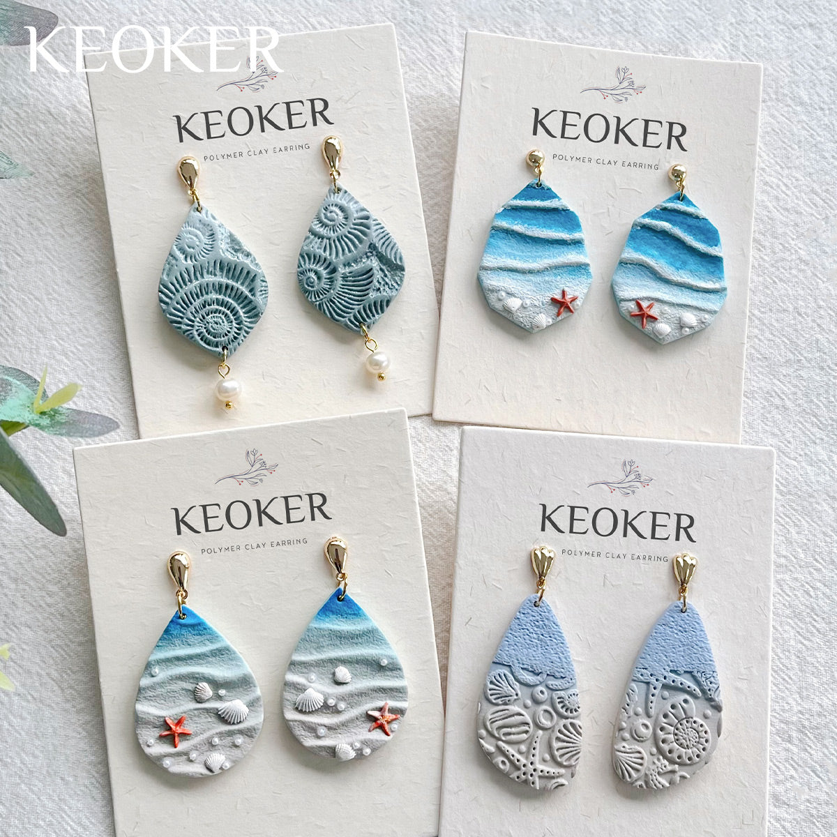 KEOKER Ocean Polymer Clay Earrings
