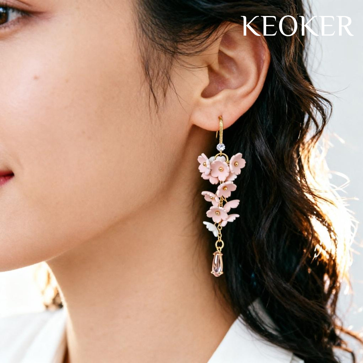 KEOKER  Cherry Blossom Polymer Clay Earrings