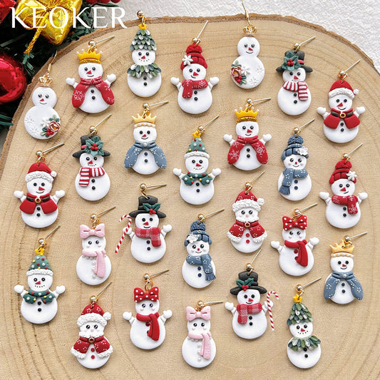 KEOKER Snowman Polymer Clay Earrings