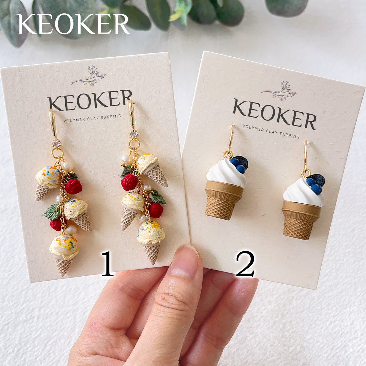 KEOKER Ice Cream Polymer Clay Earrings