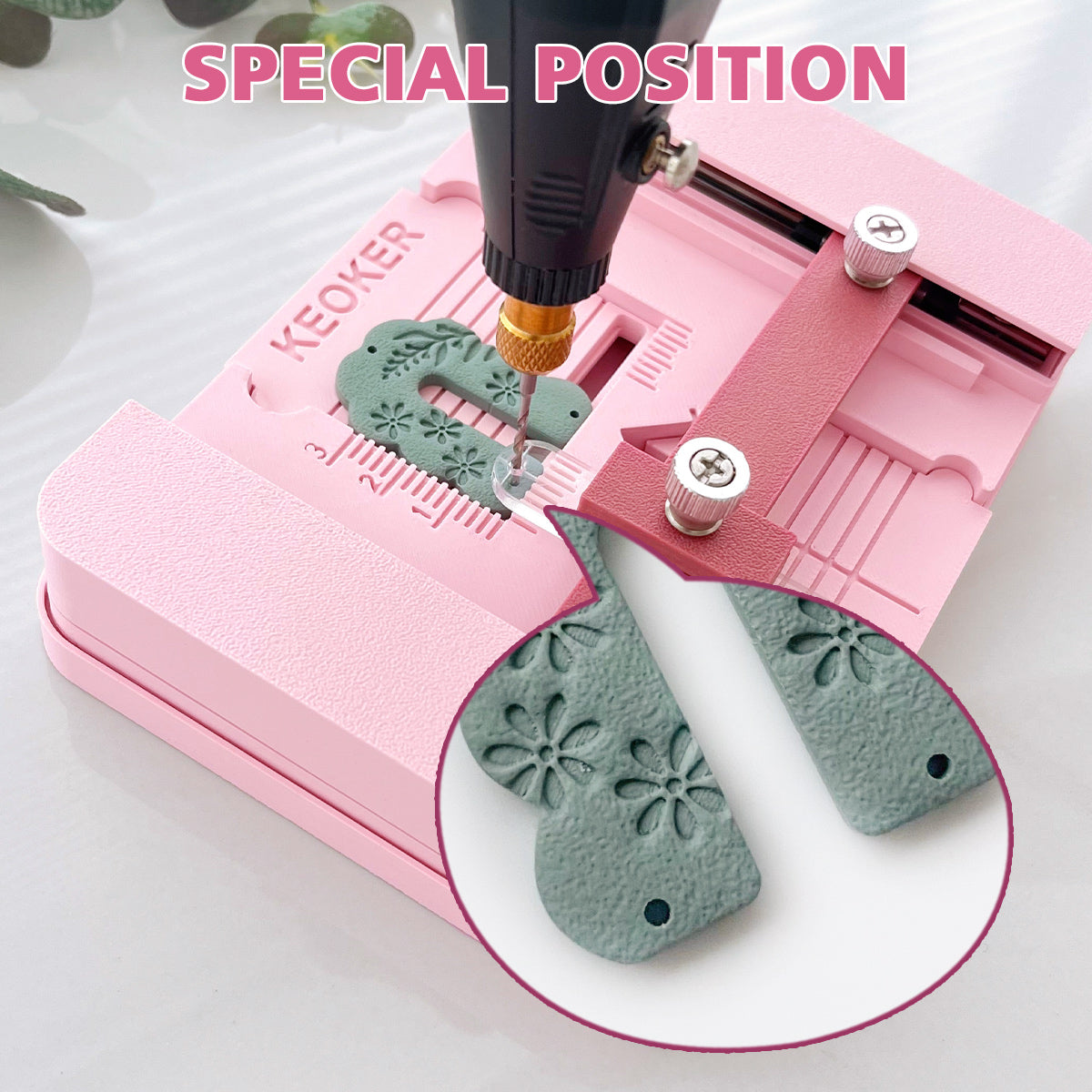 KEOKER Polymer Clay Earring Hole Drill Guide