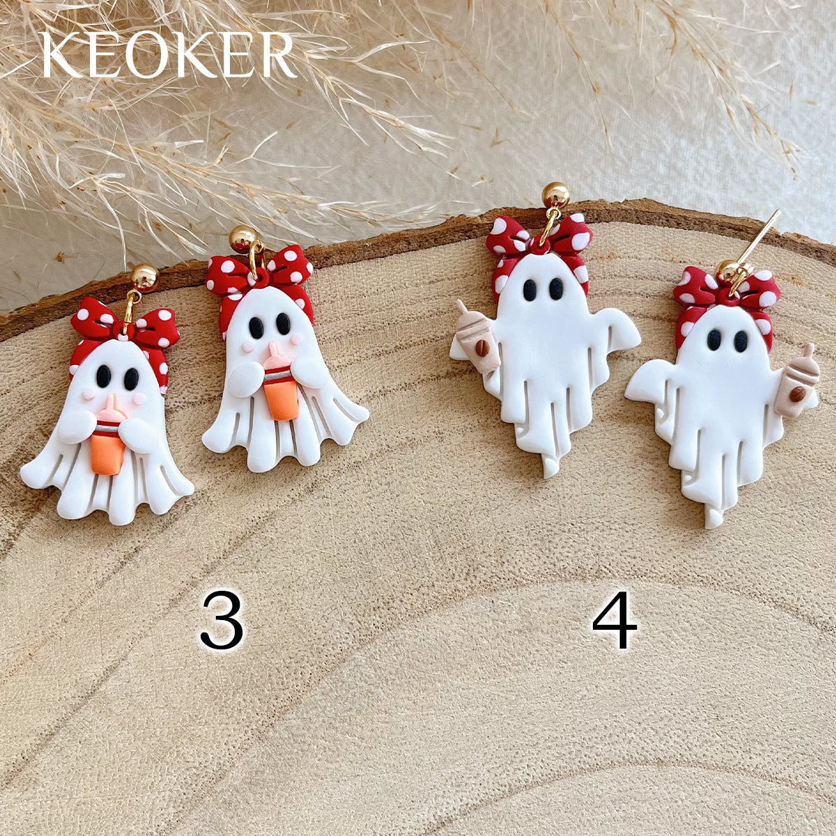 KEOKER Halloween Ghost Polymer Clay Earrings