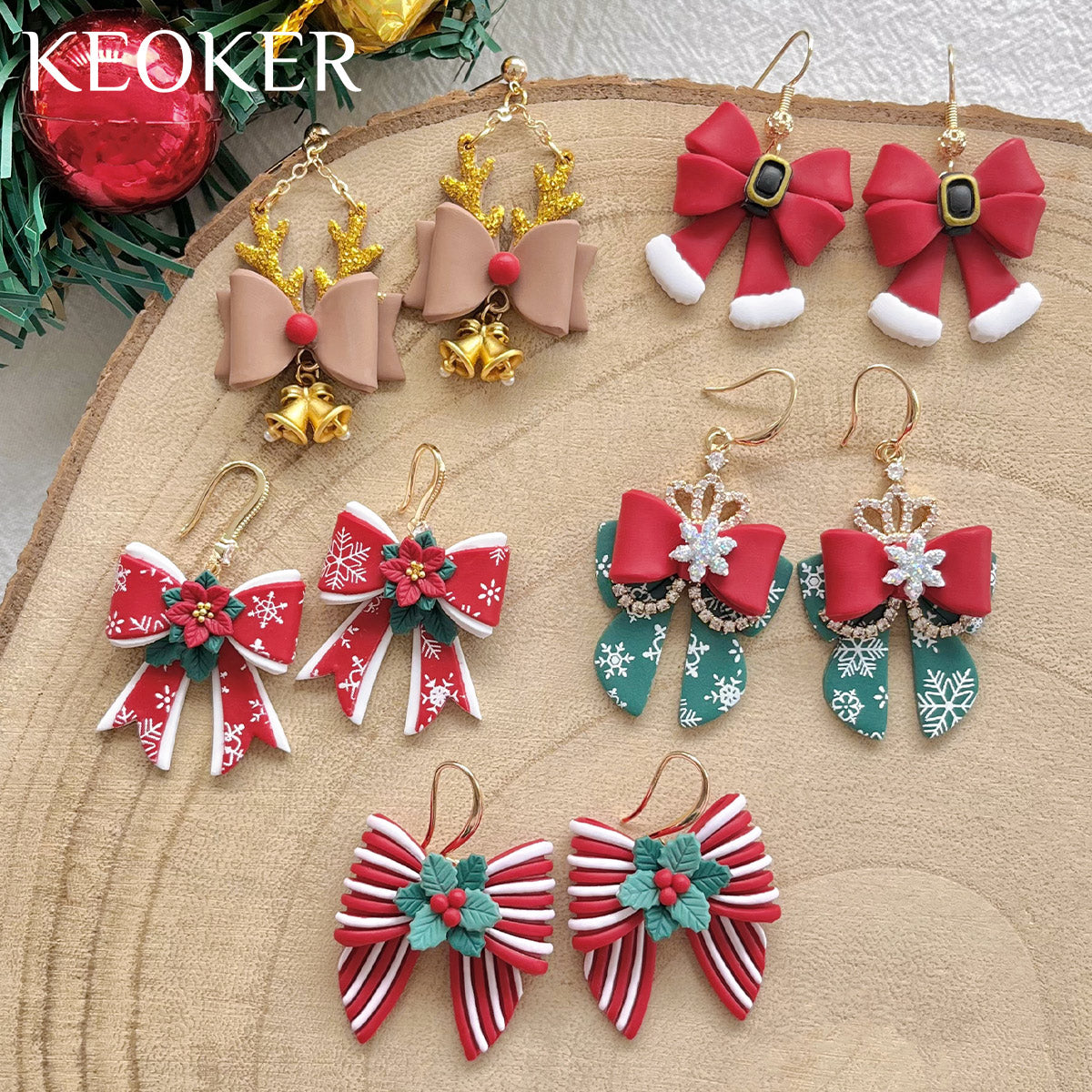 KEOKER Christmas Bow Clay Cutters