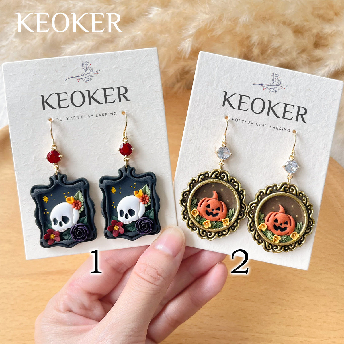 KEOKER Vintage Halloween Polymer Clay Earrings