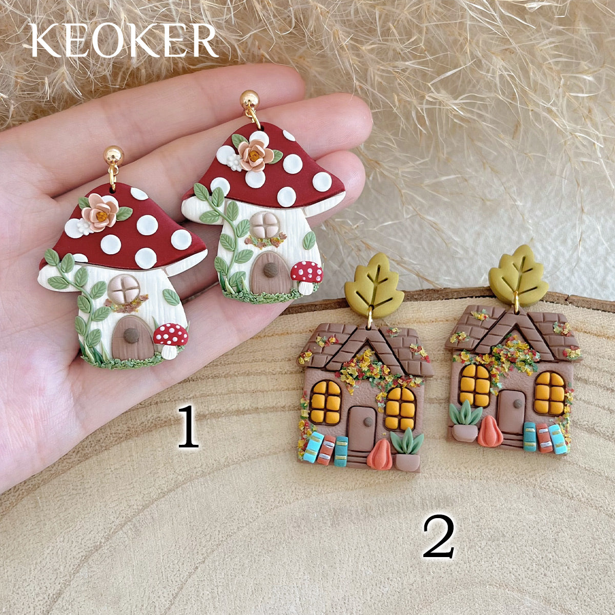 KEOKER Fall House Polymer Clay Earrings