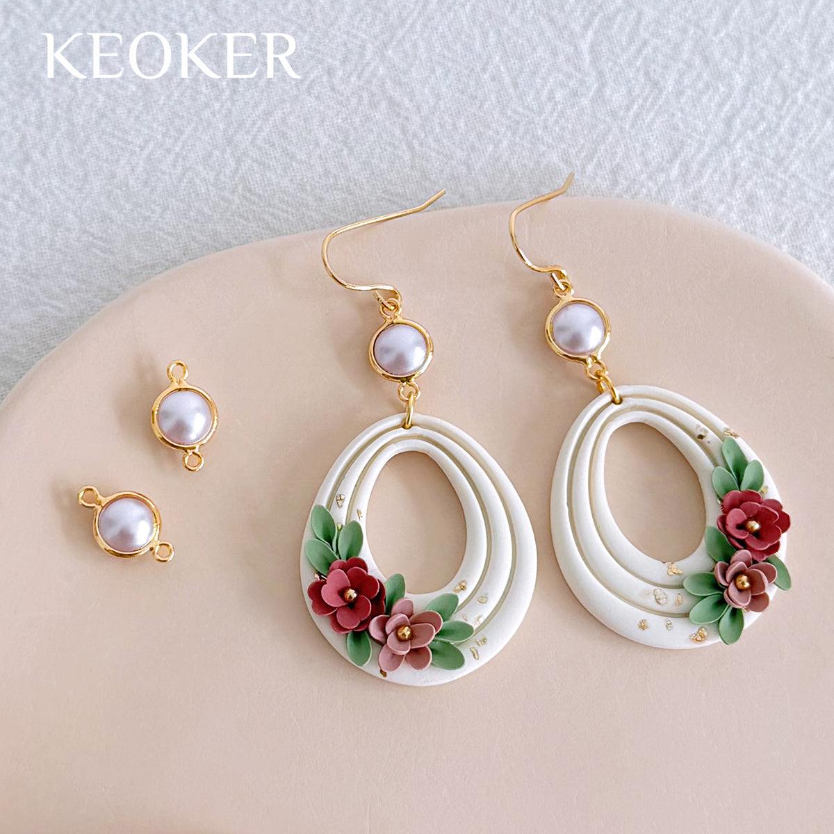 KEOKER 14K Gold Filled Brass Pearl Connector (10PCS)