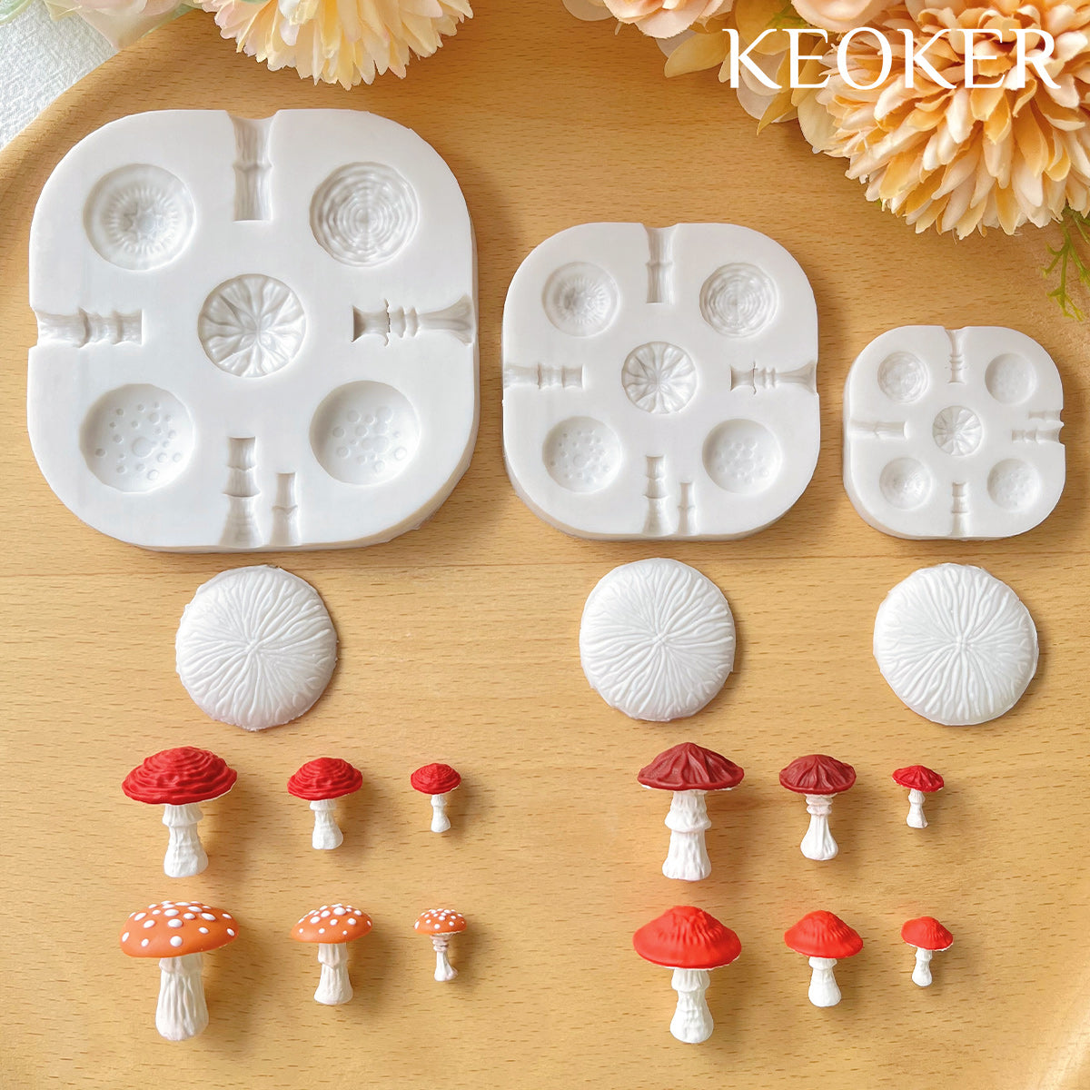 KEOKER Mushroom Polymer Clay Silicone Mold