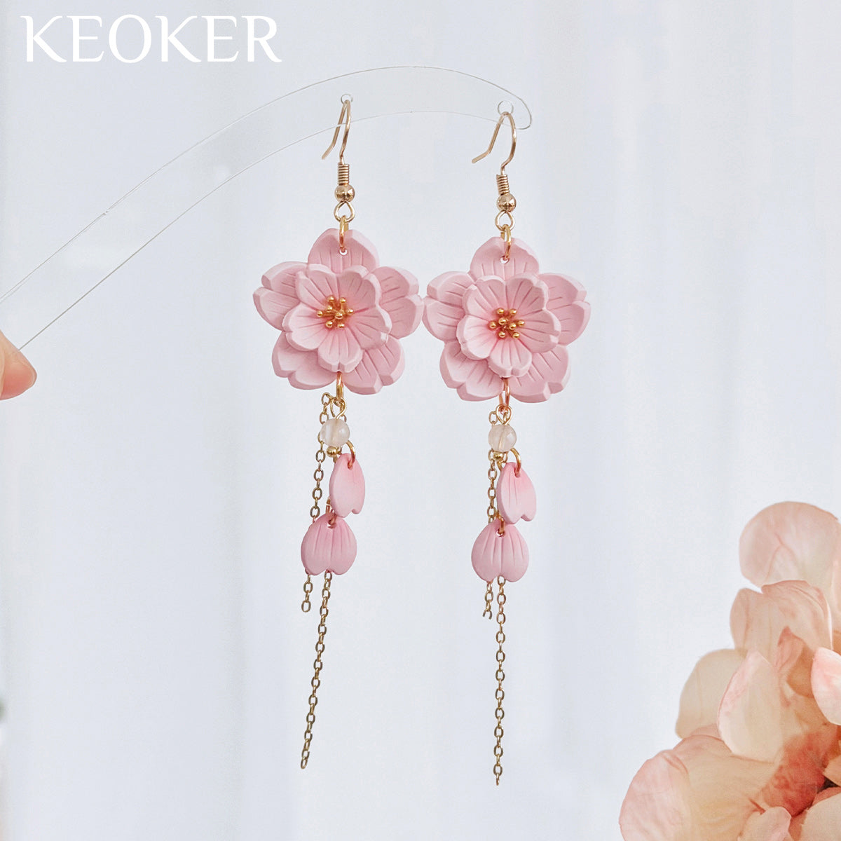 KEOKER  Cherry Blossom Polymer Clay Earrings