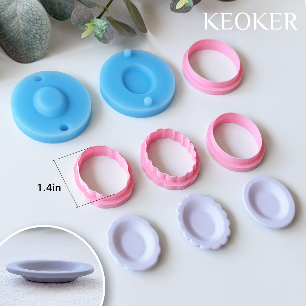 KEOKER Scalloped Edge Plate Clay Cutters and Clay Molds