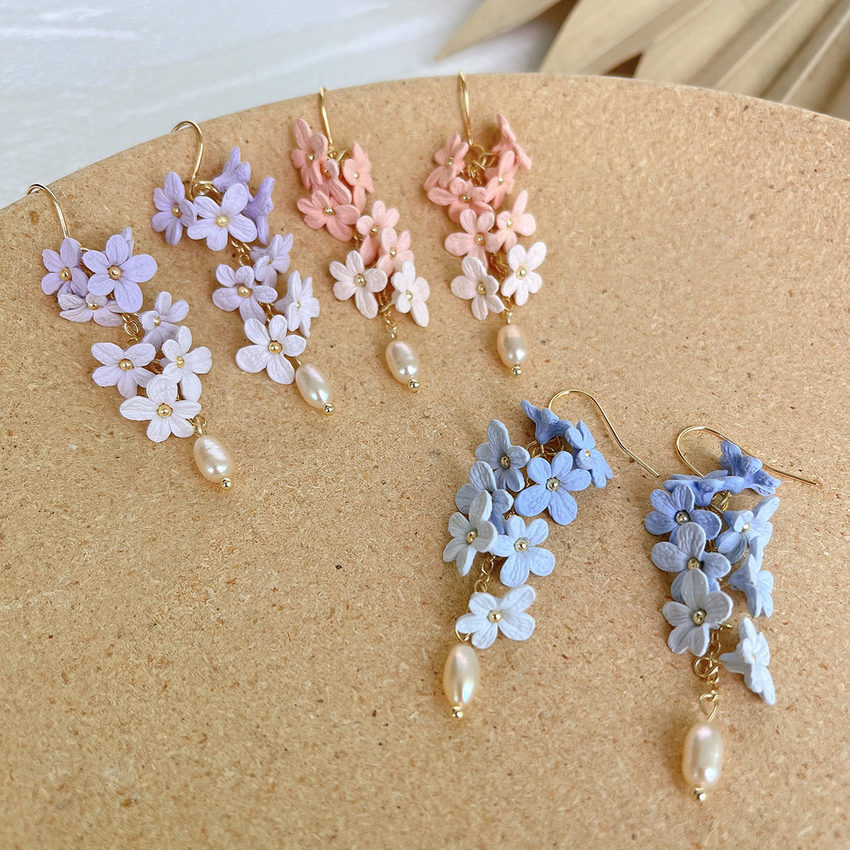 polymer clay lavender flower KEOKER Lavender Polymer Clay Earrings