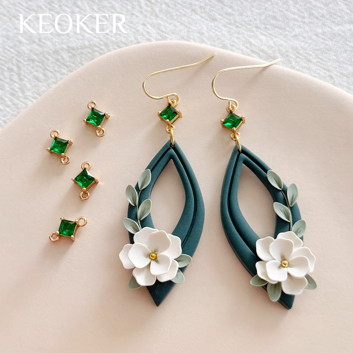 KEOKER 14K Gold Filled Rhombus Zircon Connectors (10PCS)