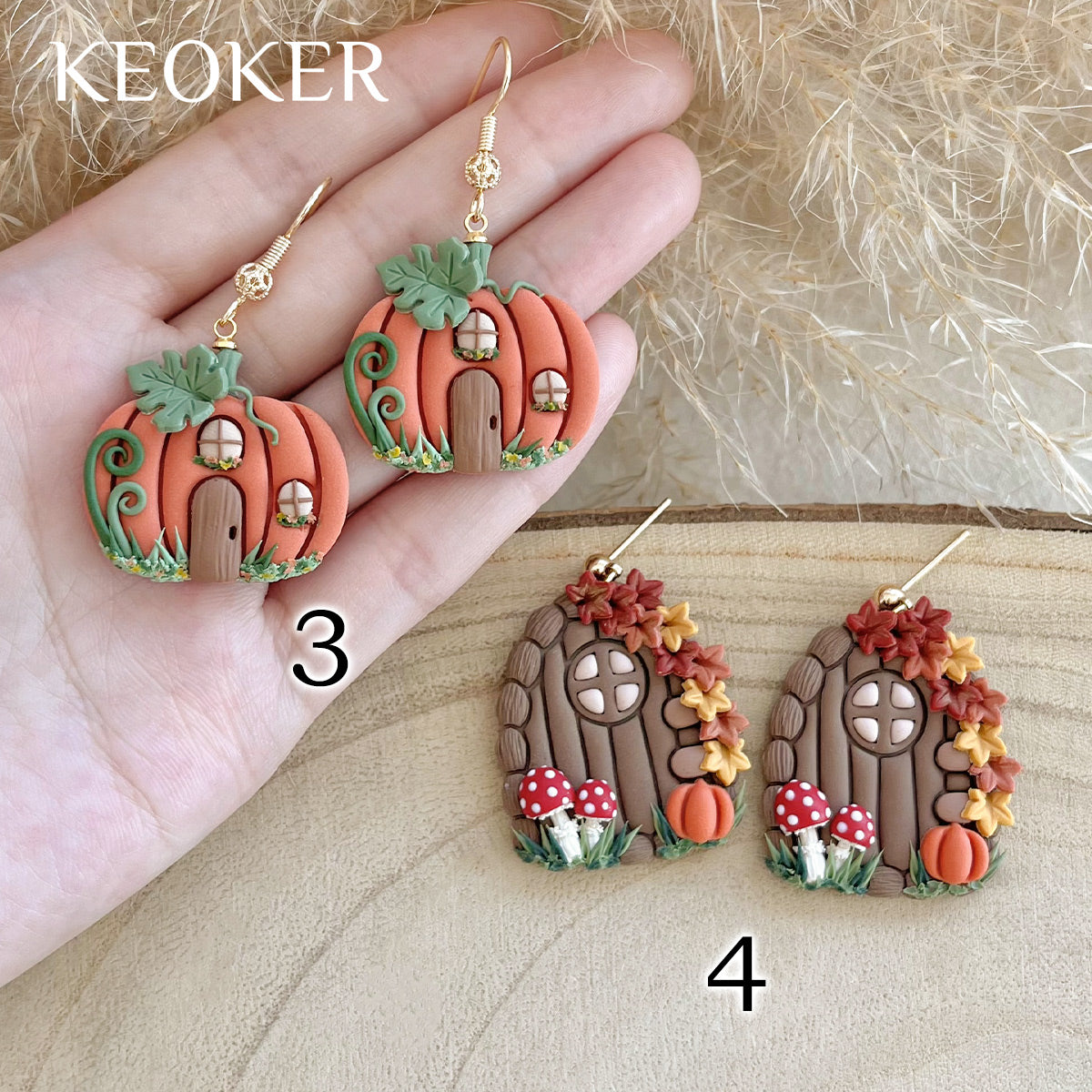 KEOKER Fall House Polymer Clay Earrings