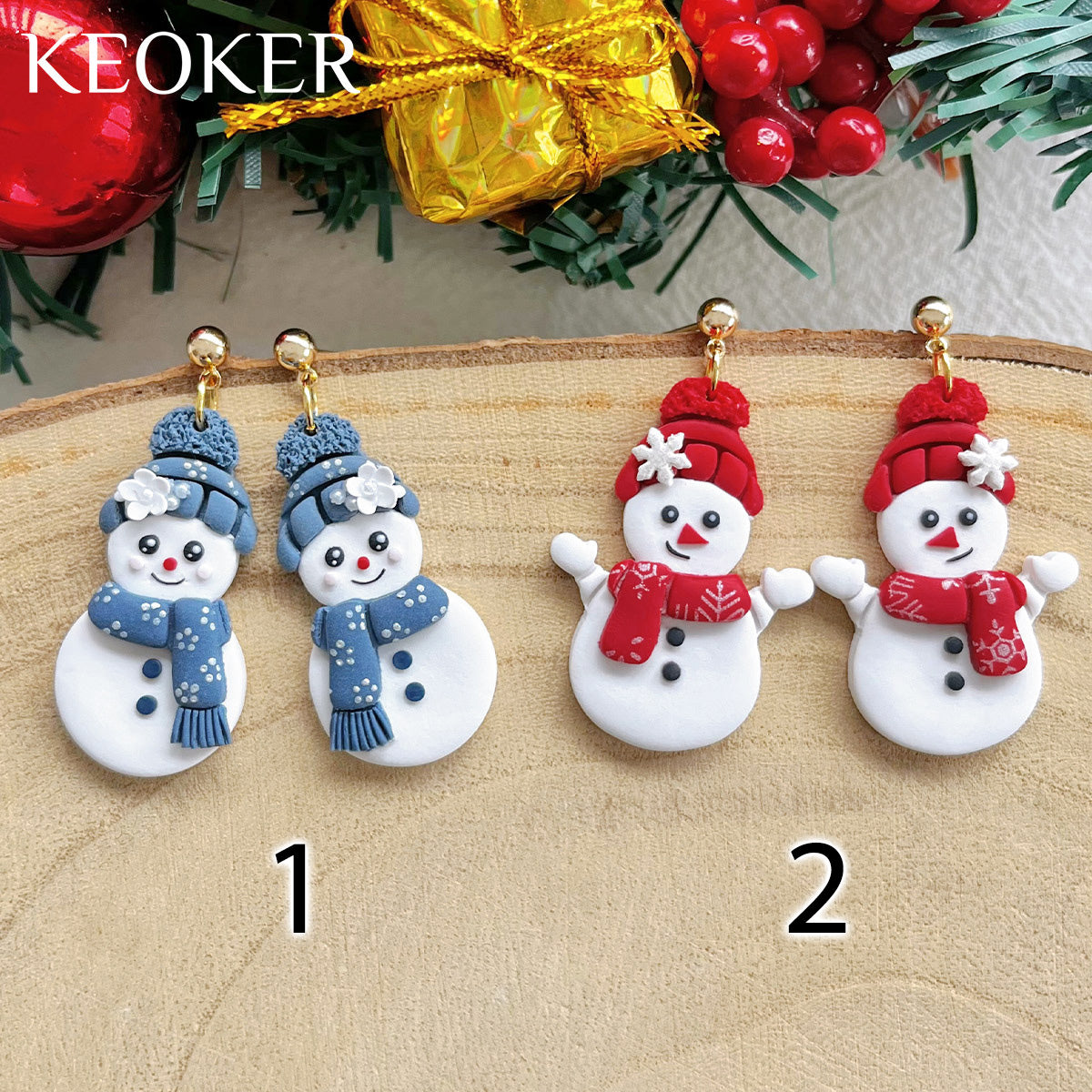 KEOKER Snowman Polymer Clay Earrings