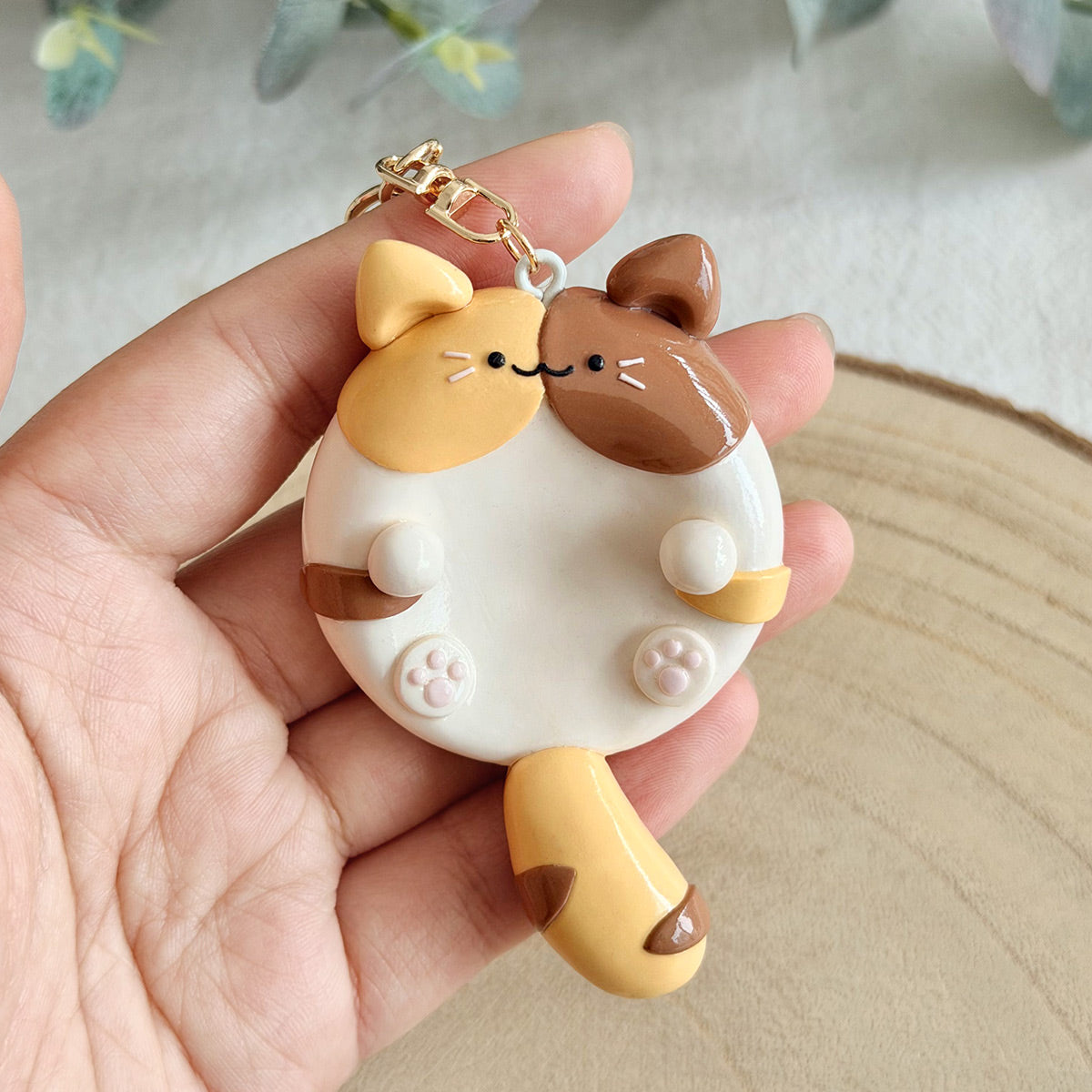 KEOKER Handmade Polymer Clay Worry Stones Keychain