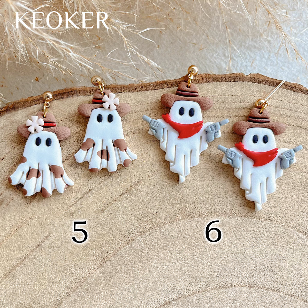 KEOKER Halloween Ghost Polymer Clay Earrings
