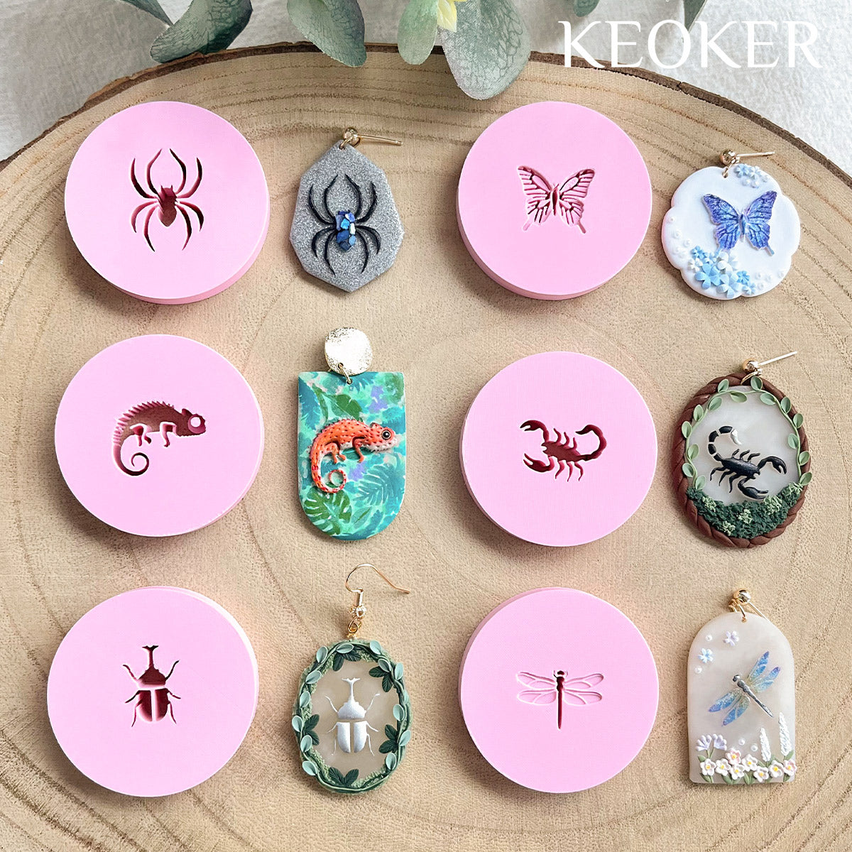 KEOKER Nature Insect & Reptile Clay Stamps
