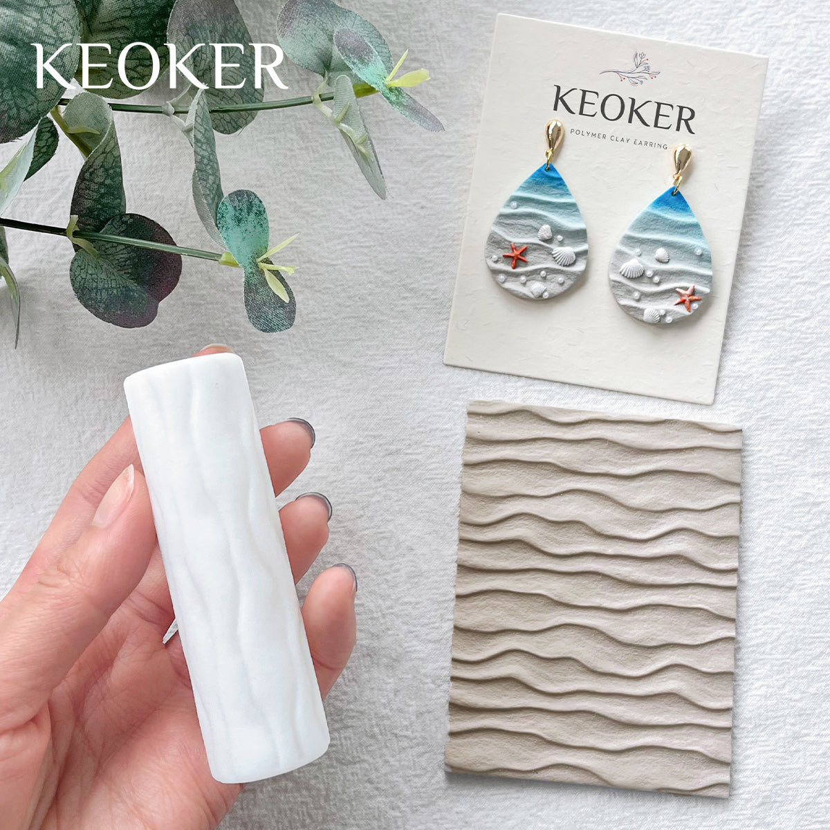 KEOKER Polymer Clay Texture Roller (Ocean Wave)