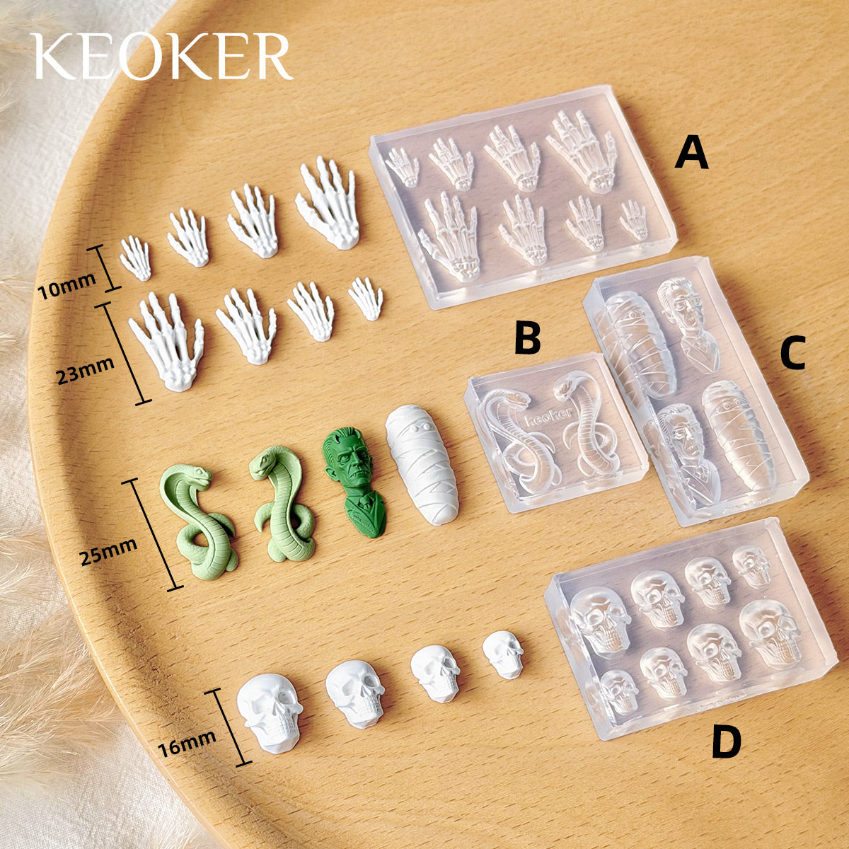 KEOKER Halloween Polymer Clay Molds