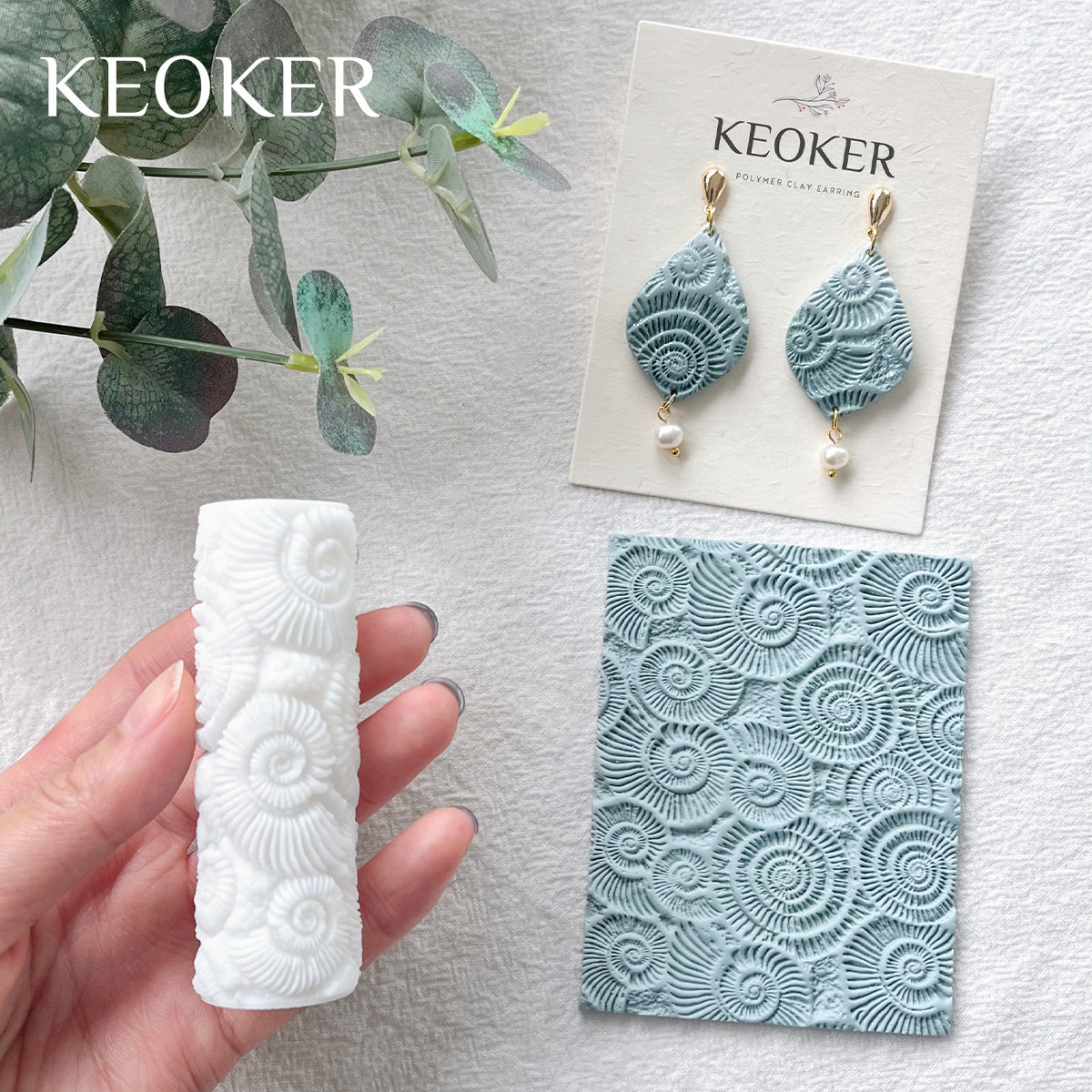 KEOKER Polymer Clay Texture Roller (Sea Spiral Shell)