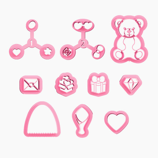 KEOKER Valentines Teddy Bear Earring Clay Cutters