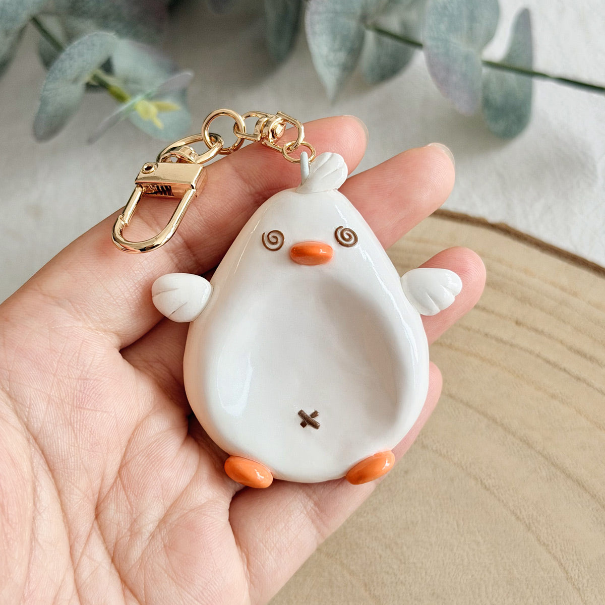 KEOKER Handmade Polymer Clay Worry Stones Keychain