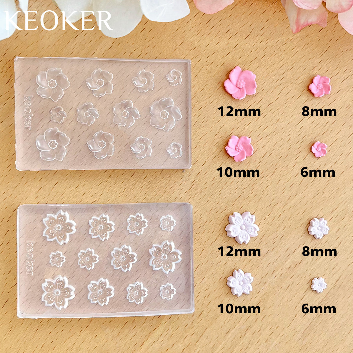 KEOKER Cherry Blossoms Polymer Clay Molds