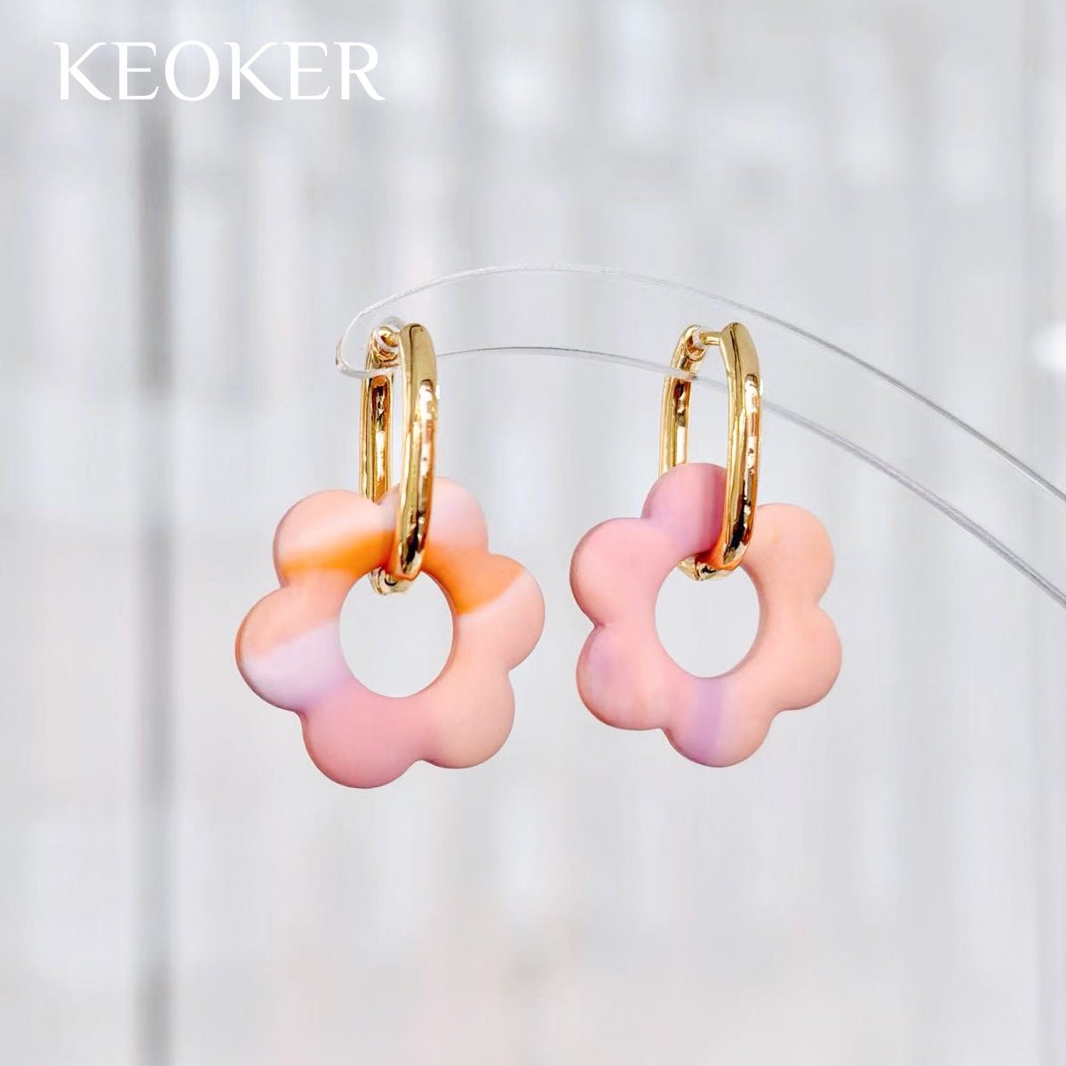 KEOKER 14K Gold Filled Square Hoop Earrings (4PCS)
