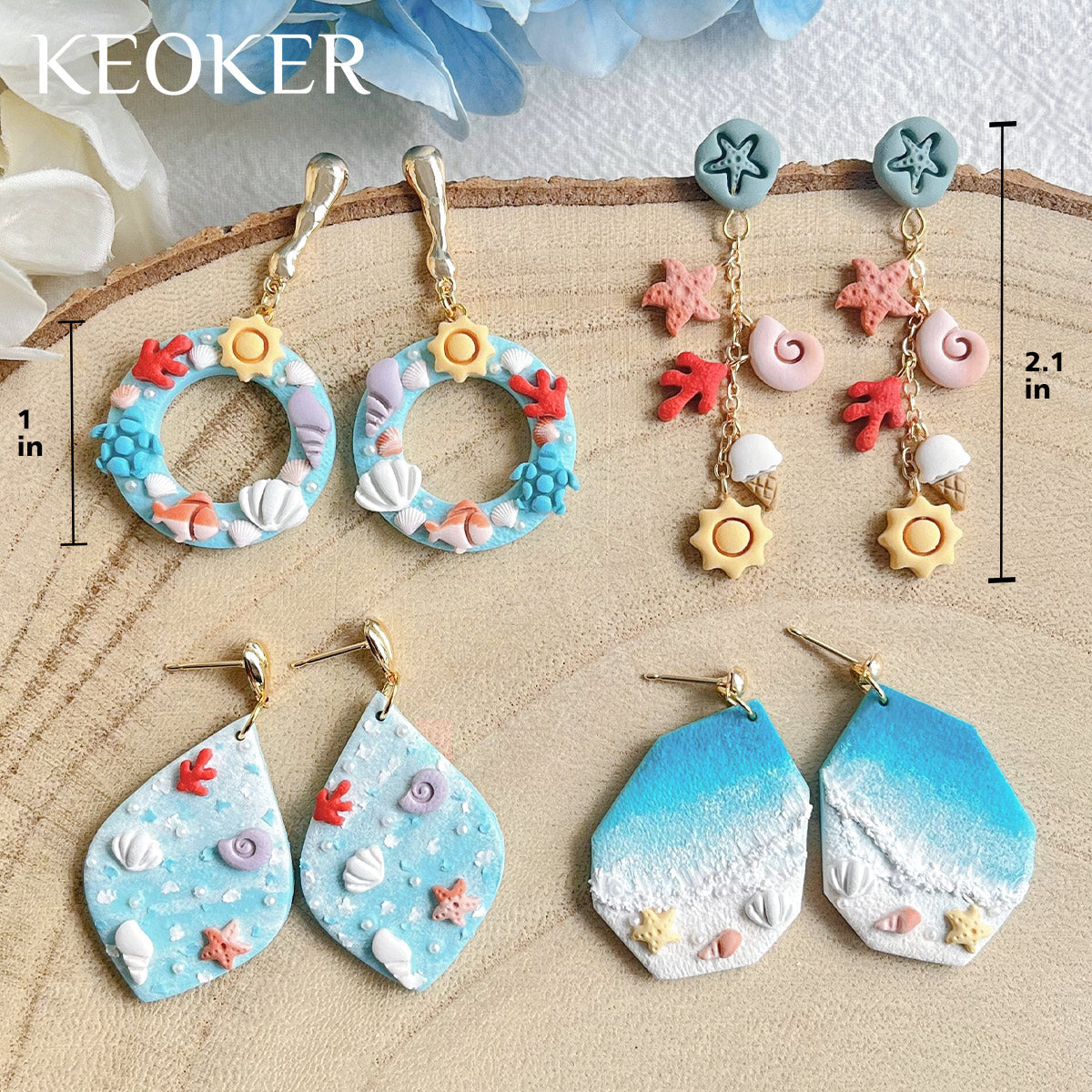 KEOKER Ocean Polymer Clay Earrings