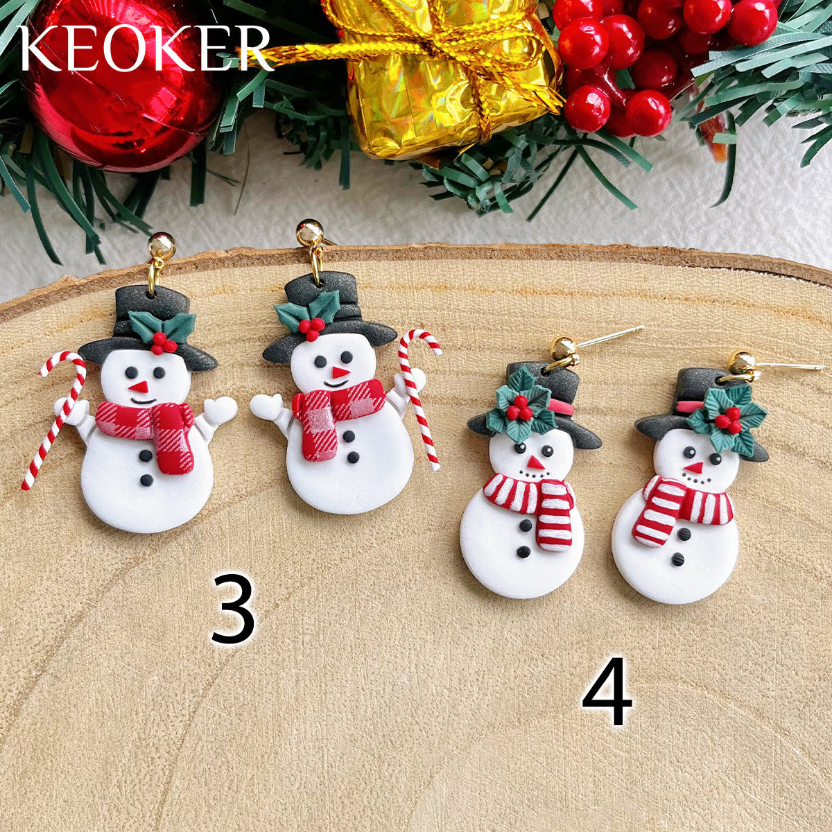 KEOKER Snowman Polymer Clay Earrings