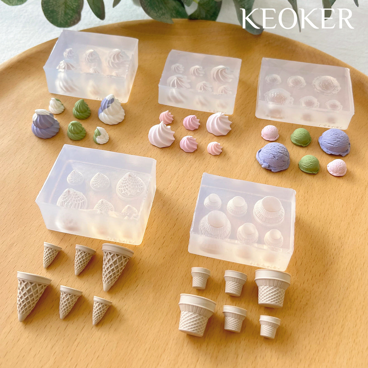 KEOKER Ice Cream Polymer Clay Molds
