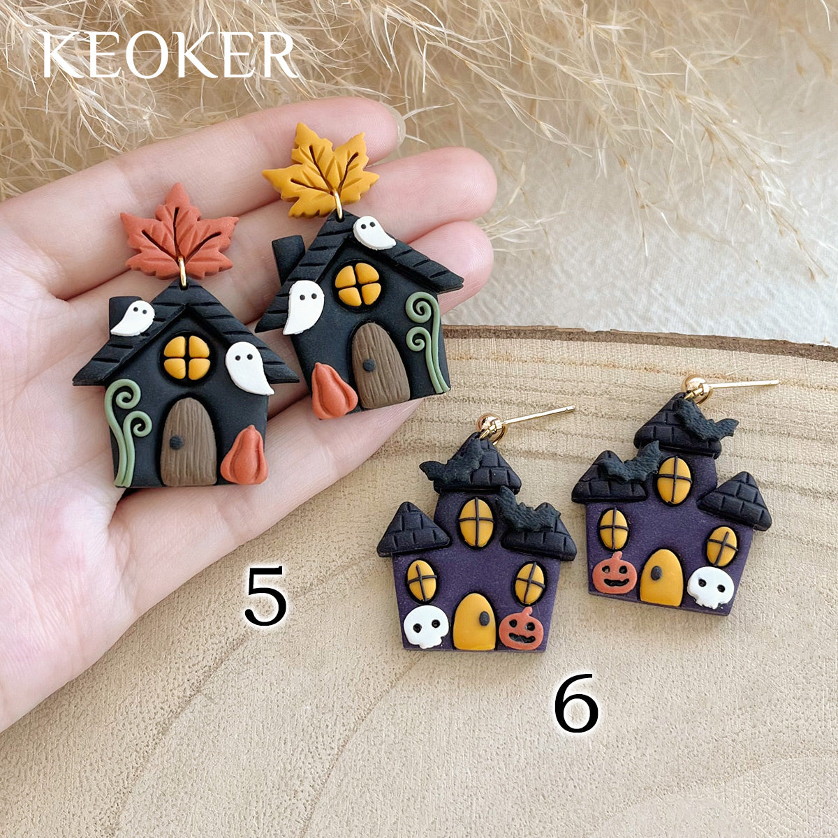 KEOKER Fall House Polymer Clay Earrings