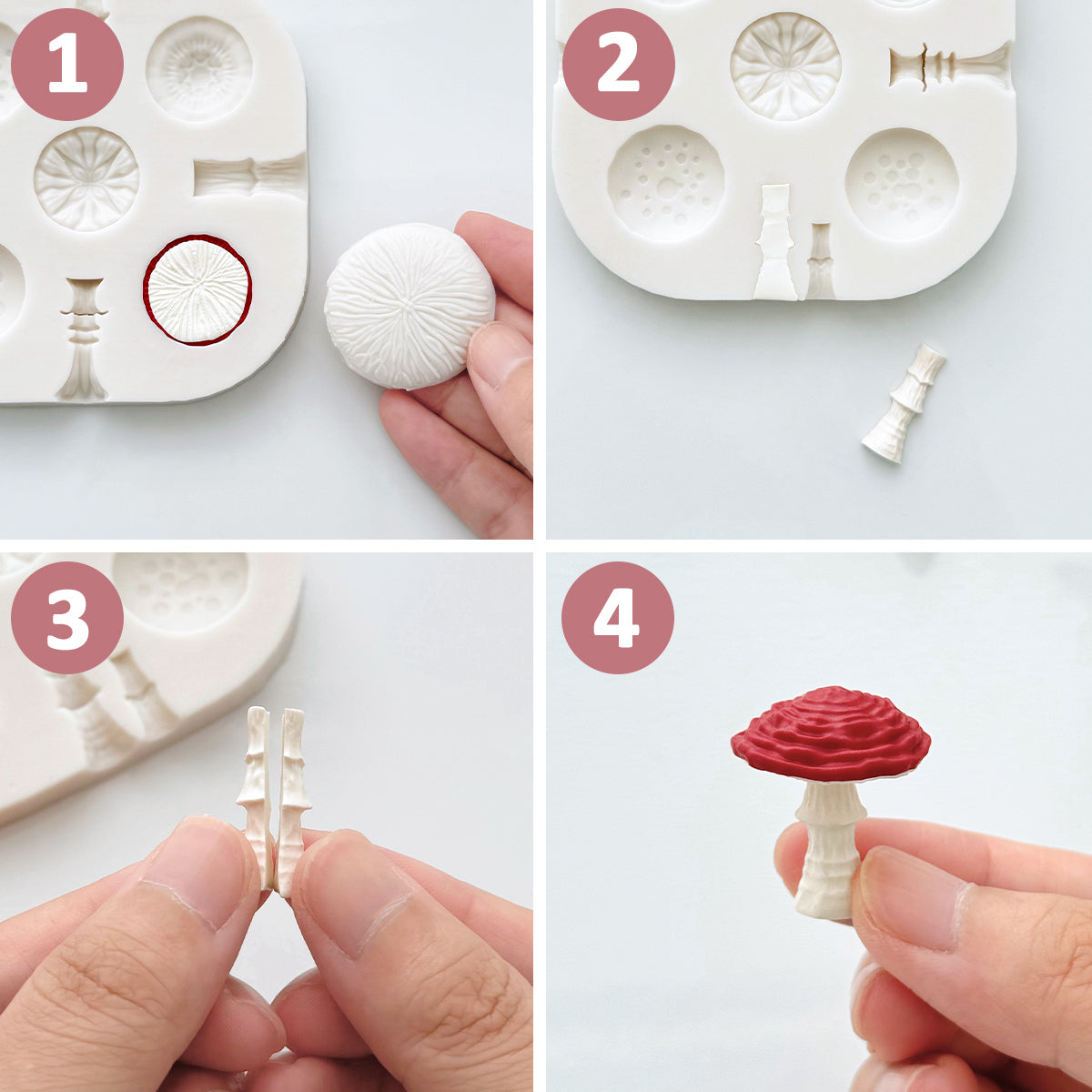 KEOKER Mushroom Polymer Clay Silicone Mold