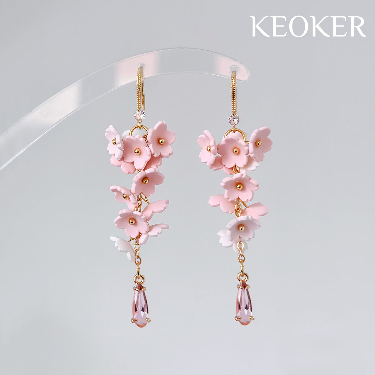 KEOKER  Cherry Blossom Polymer Clay Earrings