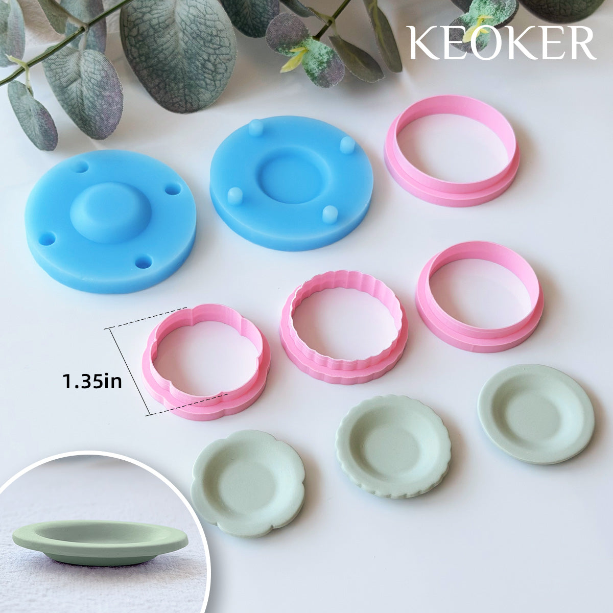 KEOKER Scalloped Edge Plate Clay Cutters and Clay Molds