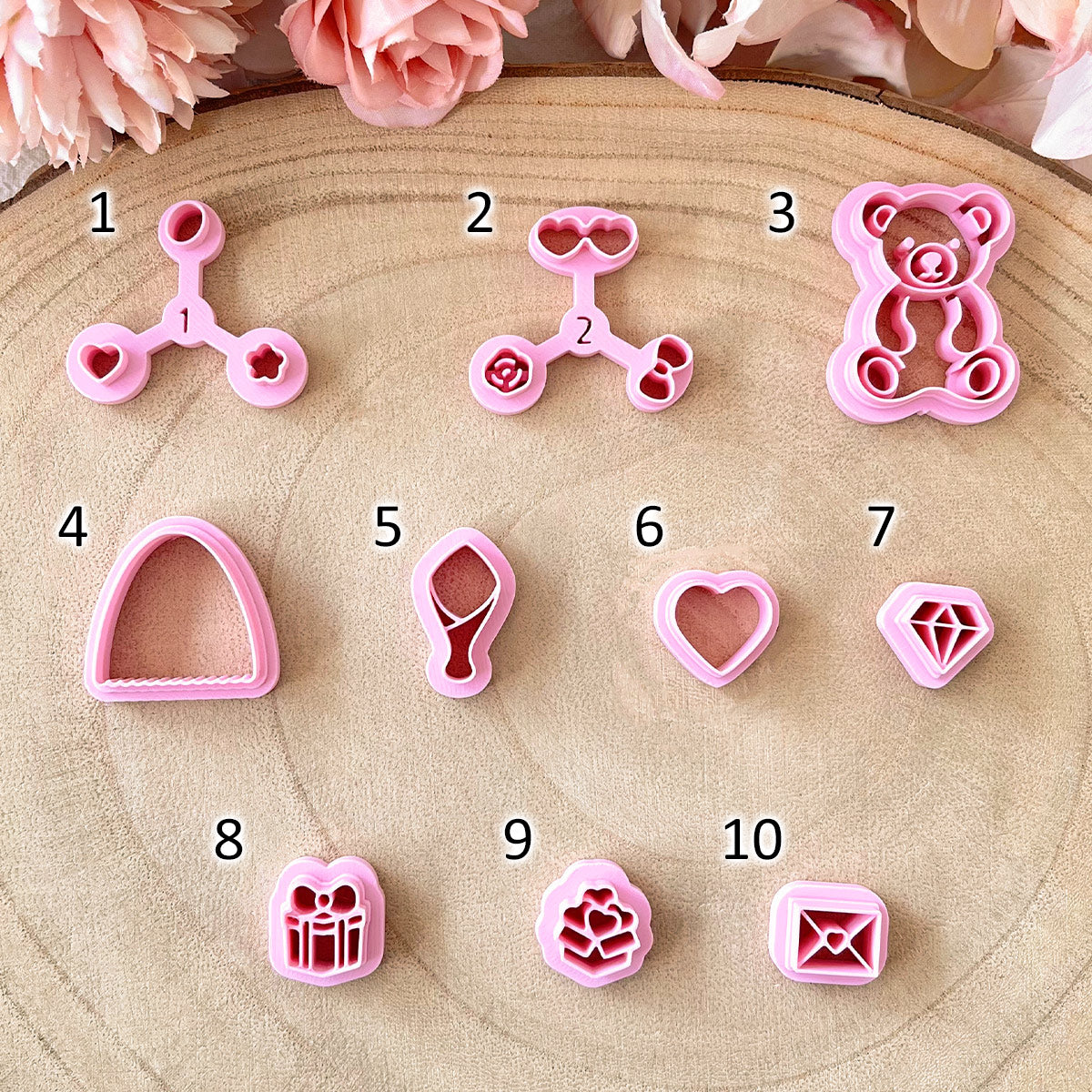 KEOKER Valentines Teddy Bear Earring Clay Cutters