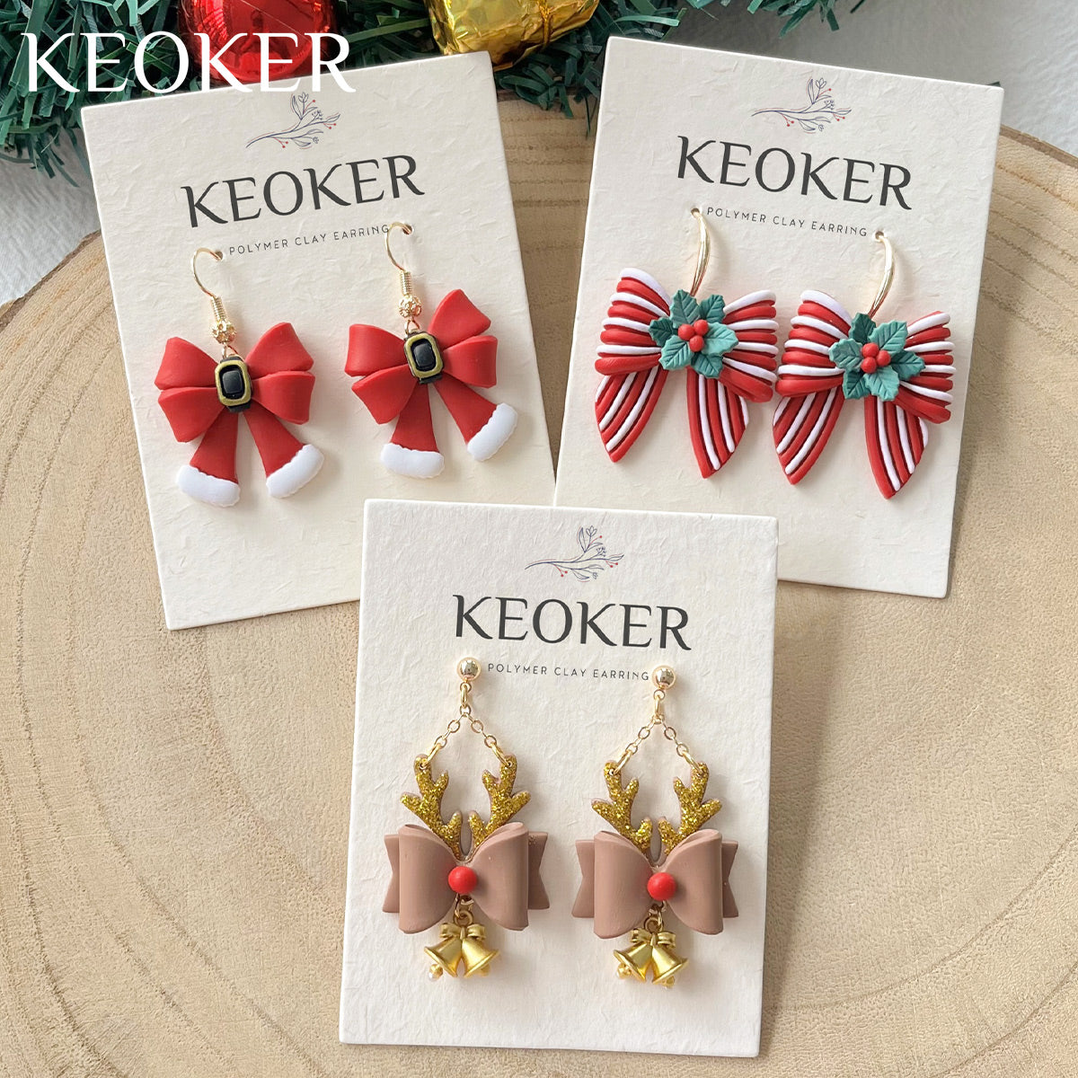 KEOKER Christmas Bow Clay Cutters