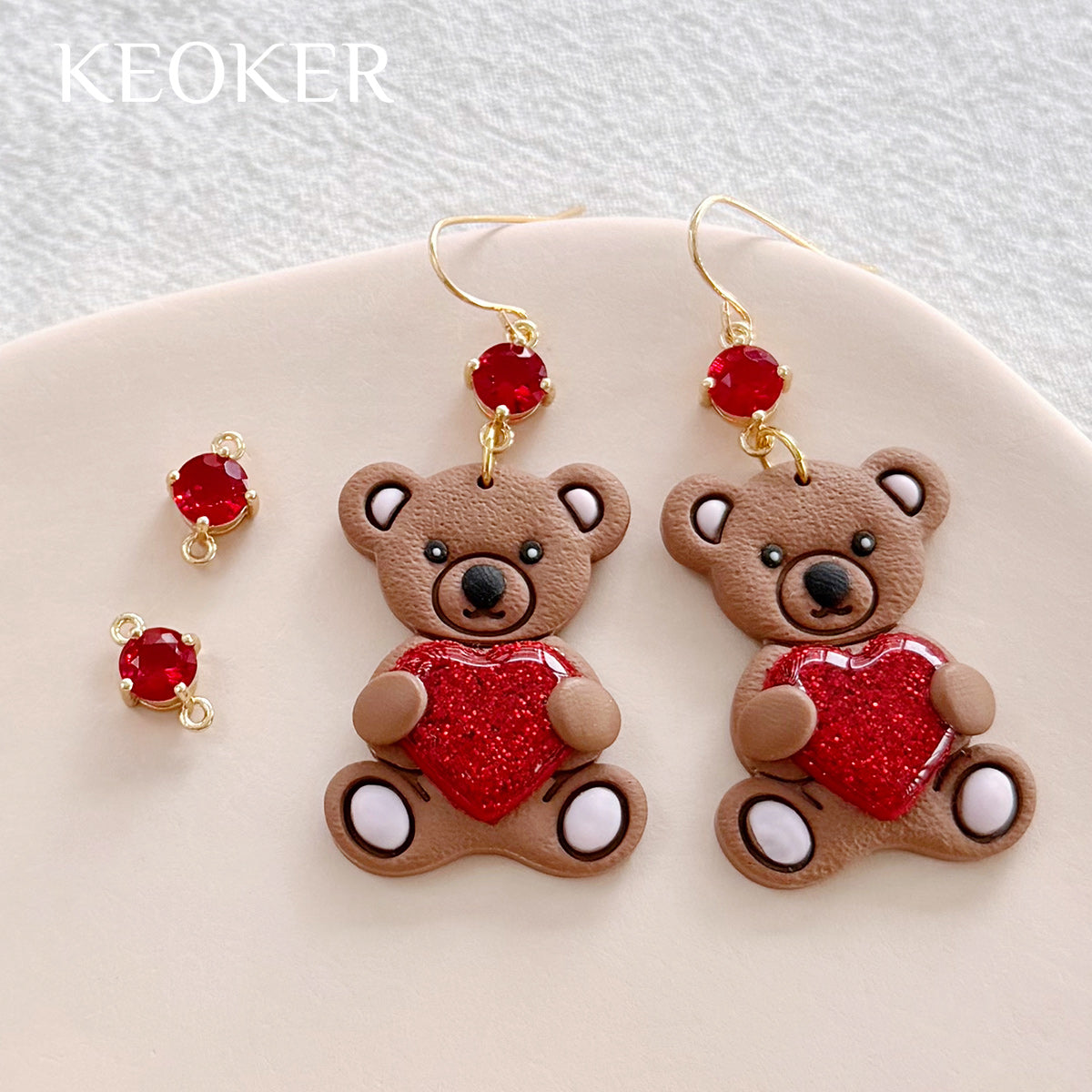 KEOKER 14K Gold Filled Round Zircon Connectors (10PCS)