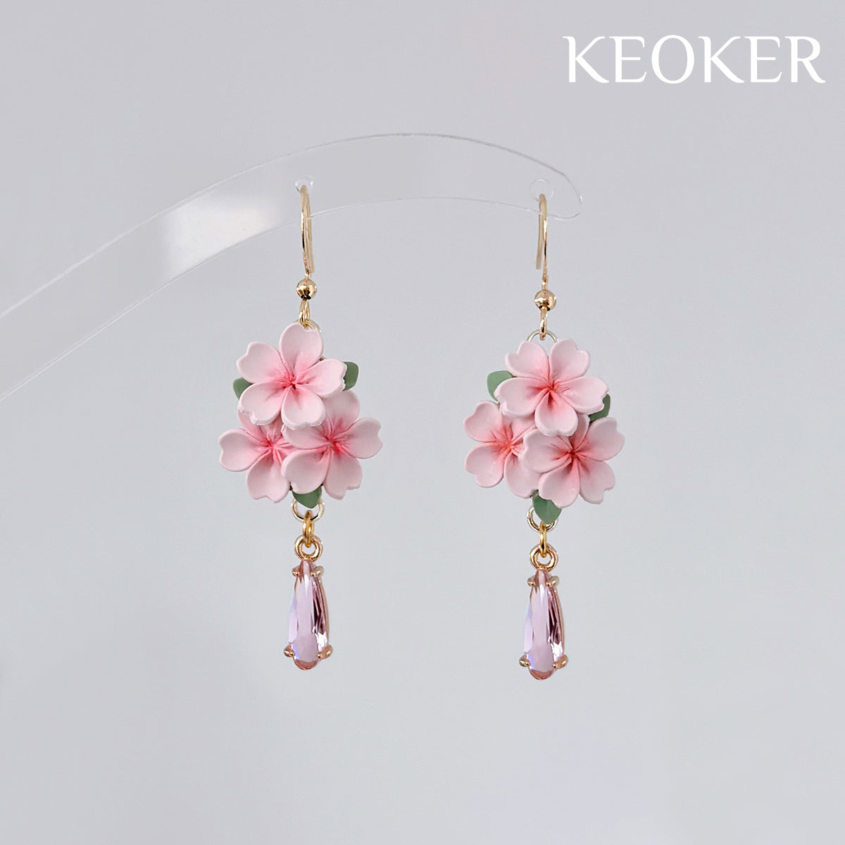 KEOKER  Cherry Blossom Polymer Clay Earrings