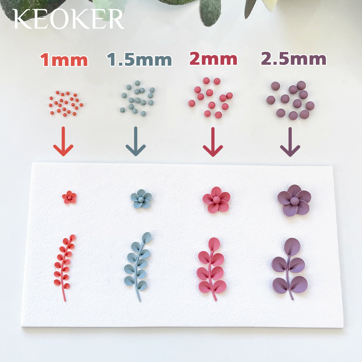 KEOKER 4 Sizes Polymer Clay Bead Roller