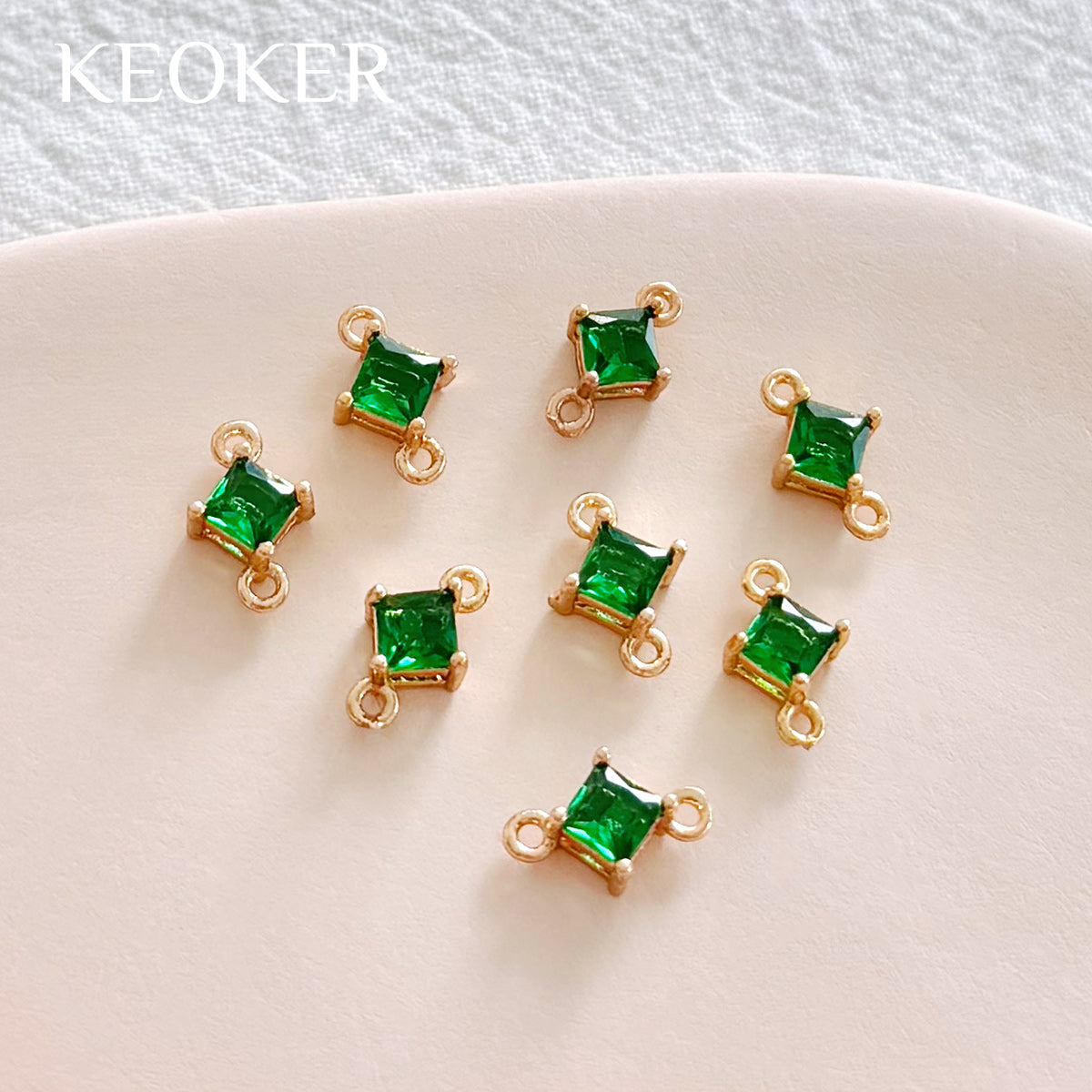 KEOKER 14K Gold Filled Rhombus Zircon Connectors (10PCS)