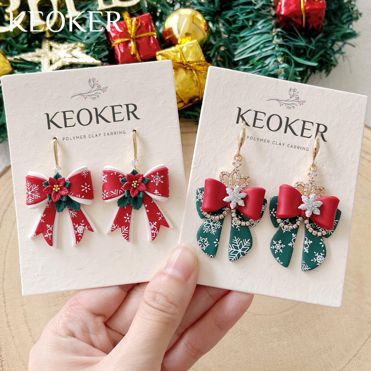 KEOKER Christmas Bow Clay Cutters