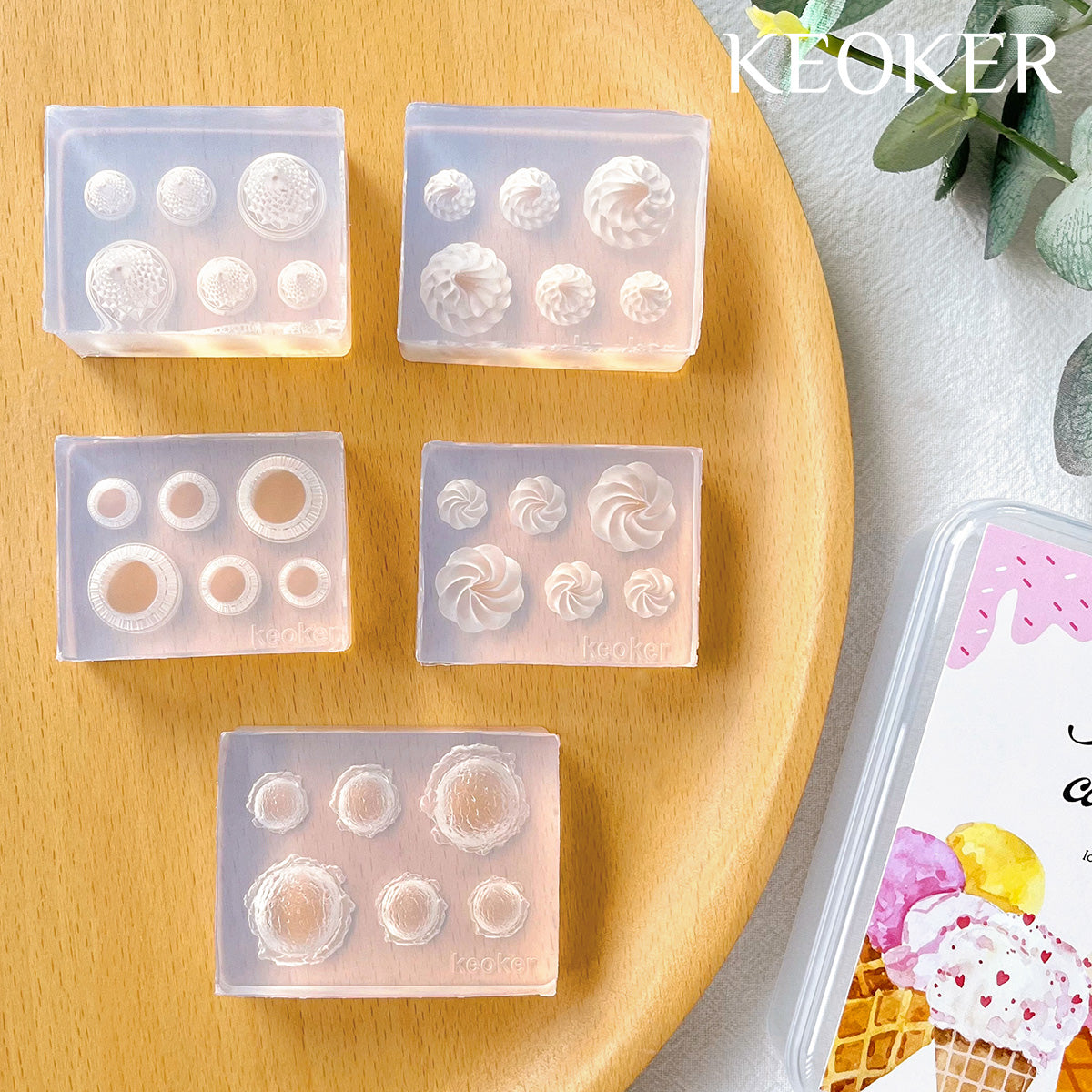 KEOKER Ice Cream Polymer Clay Molds