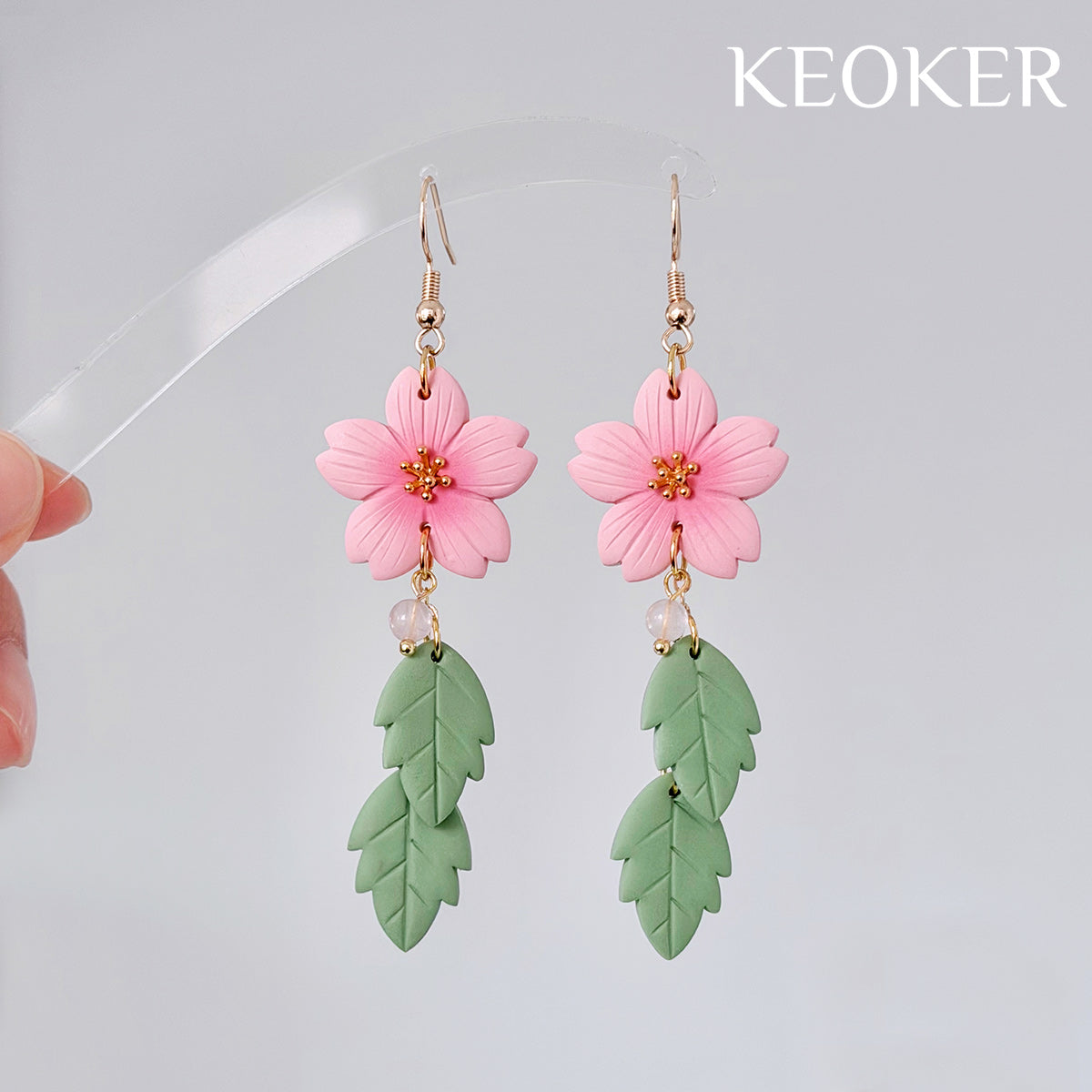 KEOKER  Cherry Blossom Polymer Clay Earrings