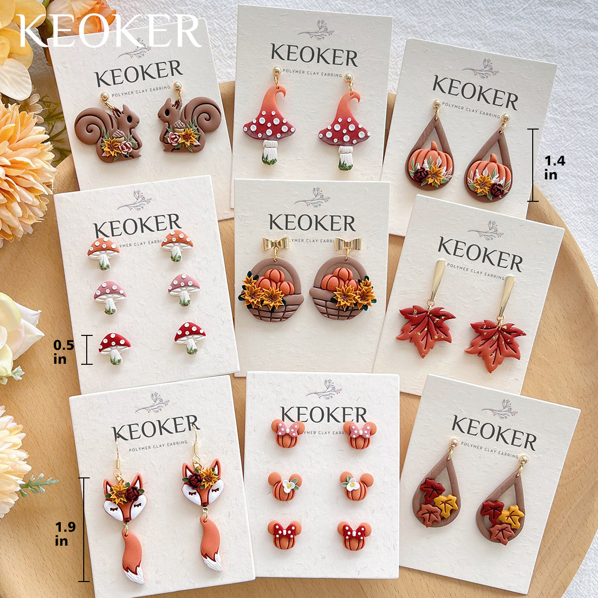 KEOKER Fall Polymer Clay Earrings