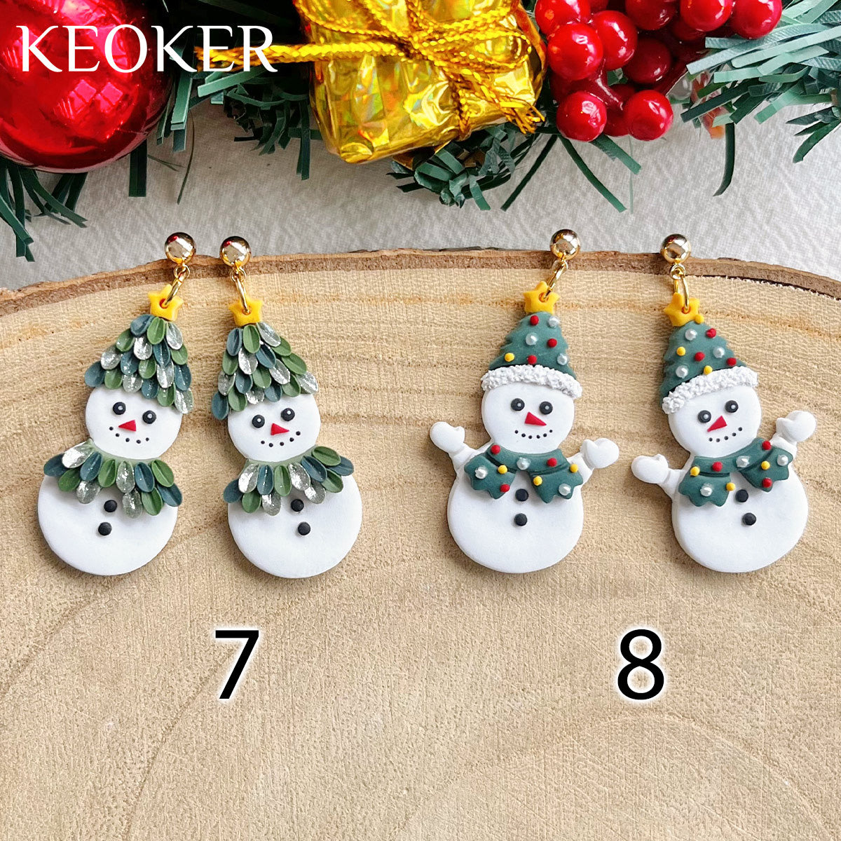 KEOKER Snowman Polymer Clay Earrings
