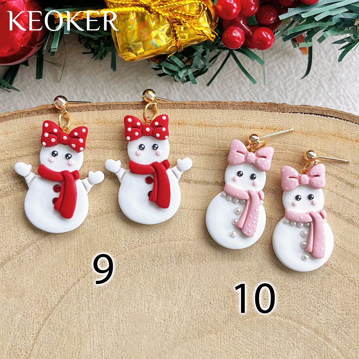 KEOKER Snowman Polymer Clay Earrings