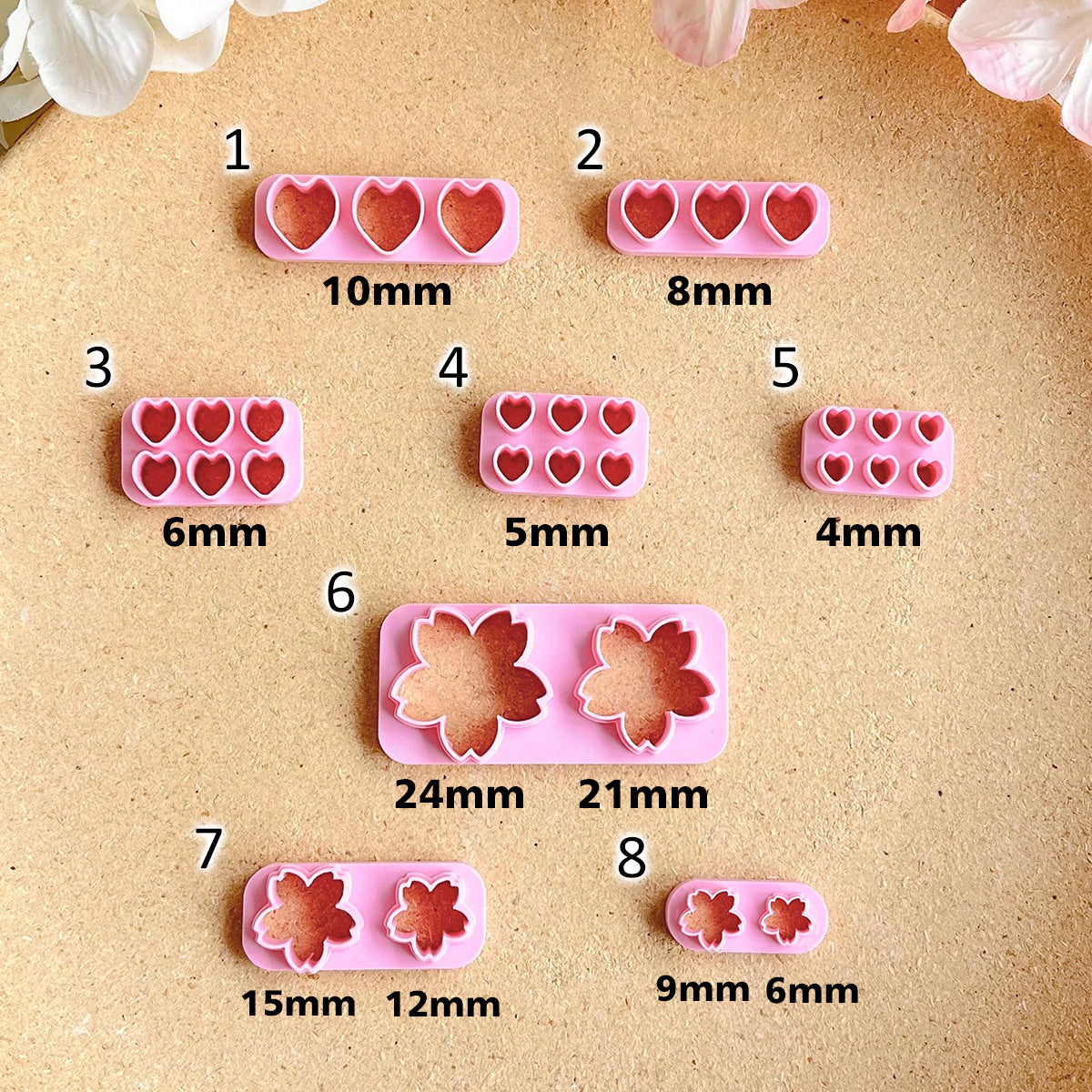 KEOKER Cherry Blossoms Clay Earring Cutters