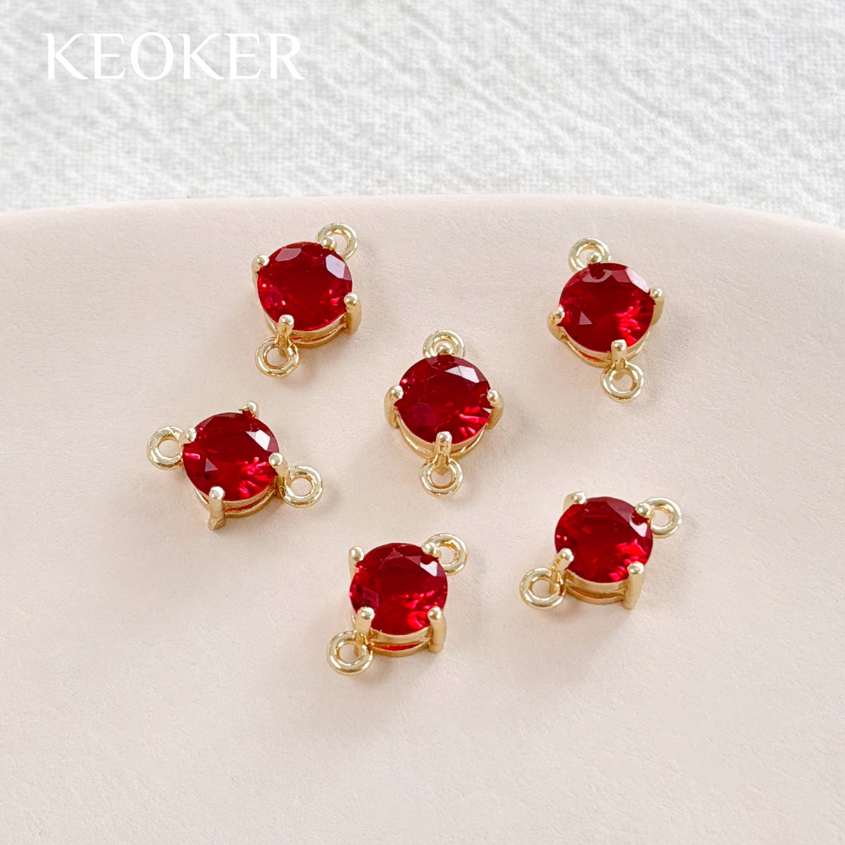 KEOKER 14K Gold Filled Round Zircon Connectors (10PCS)